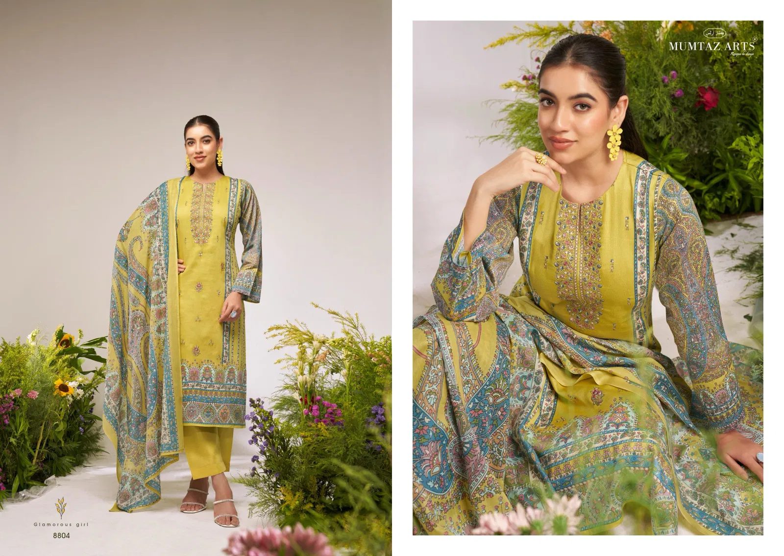 Mumtaz Flower Valley Series 8801 Digital Printed Dress Material at Wholesale